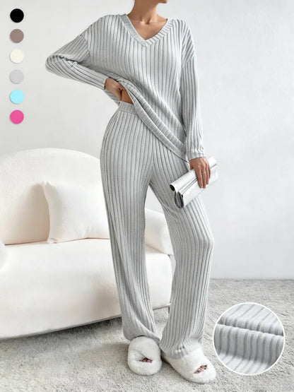 Women's Solid Drop Shoulder Pocket Lounge Set