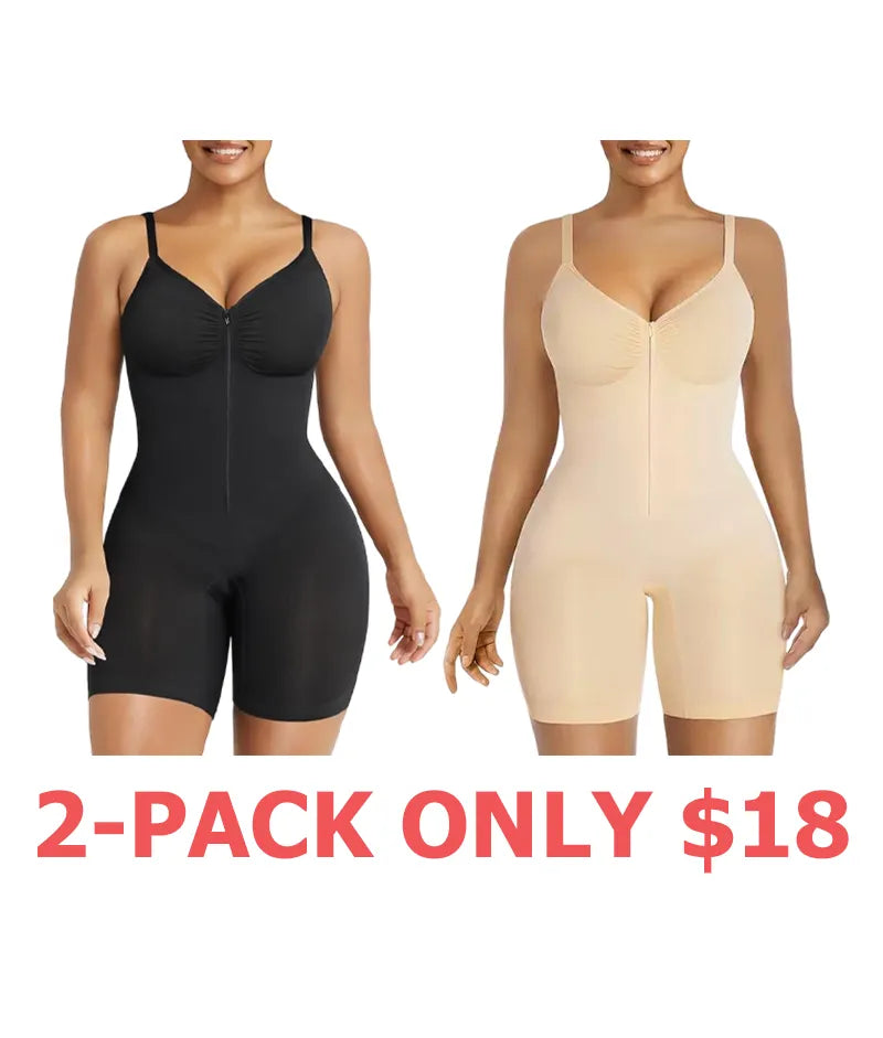 Shapewear for Women Tummy Control Bodysuits Zip-Up Comfort Ultra Stretch Fabric Customizable Fit Breathable Mesh Design Comfortable Fit