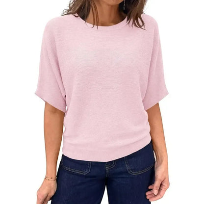 Boat Neck Lightweight Loose Fitting Knit Tops