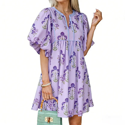 Women's Floral Striped Mini Dress