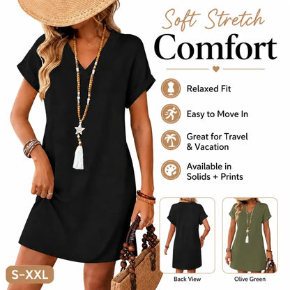 Dresses for Women 2026 Casual Summer Tshirt Dress Wedding Guest Dresses Short Sleeve Fashion Beach Vacation Clothes