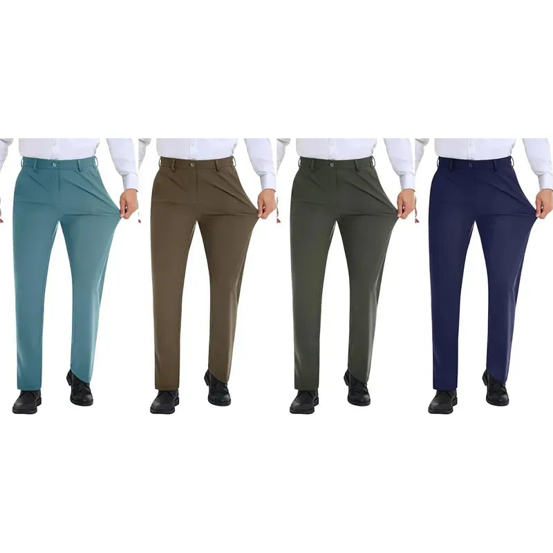 Men's Stretch Gurkha Pants Slim Fit Dress Pants