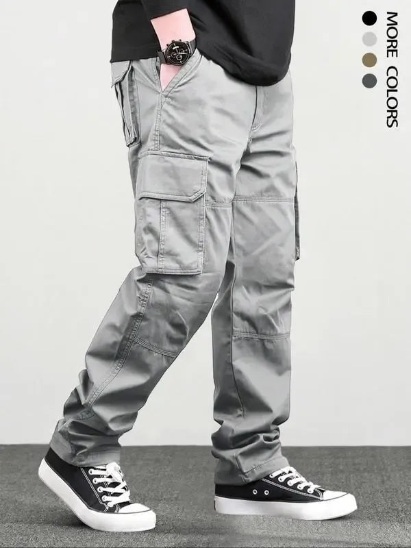 Men's Loose Solid Pocket Cargo Pants
