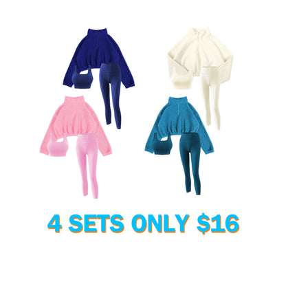 Women's Solid Thermal Lined Tracksuit Set