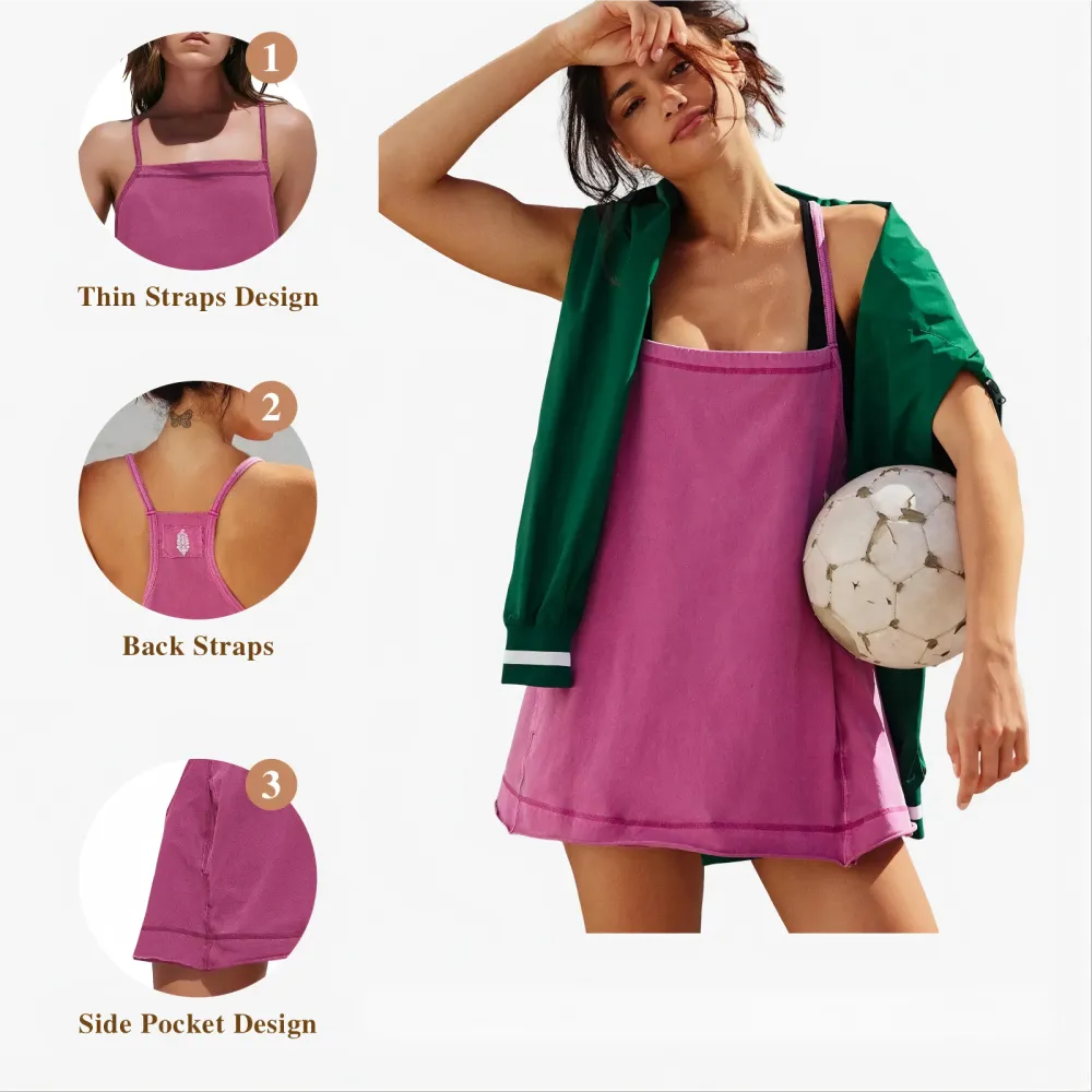 Women's Workout Tank Tops  Square Neck Tunics Loose Sleeveless Spaghetti Strap Athletic Shirts