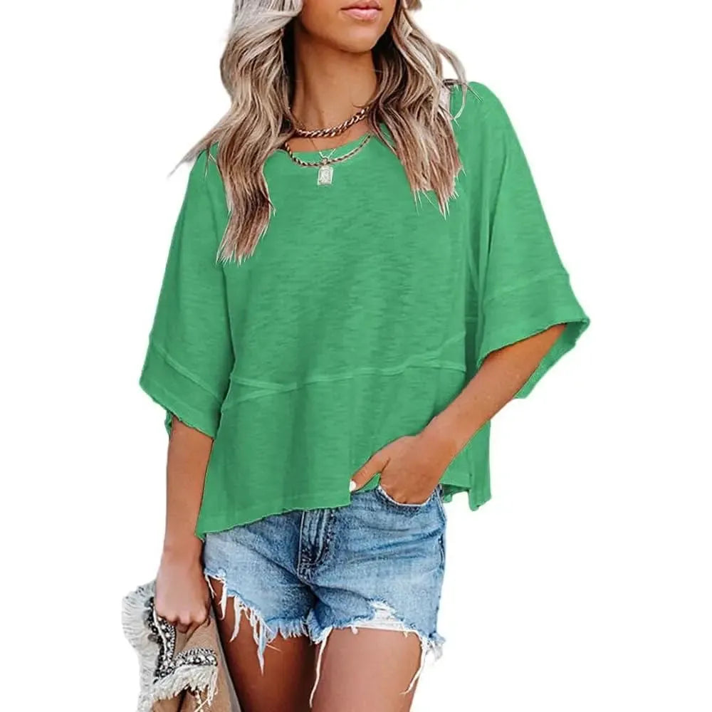 Women's Casual Batwing Half Sleeve T-Shirts