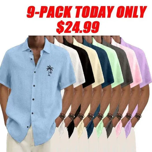 Classic Beach Men Polo Shirt Collar Short Sleeved Work Shirts for Men