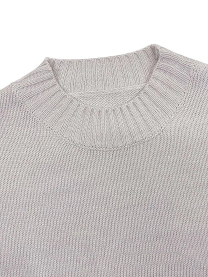 Striped Patchwork Print Batwing Sleeve Split Hem Sweater