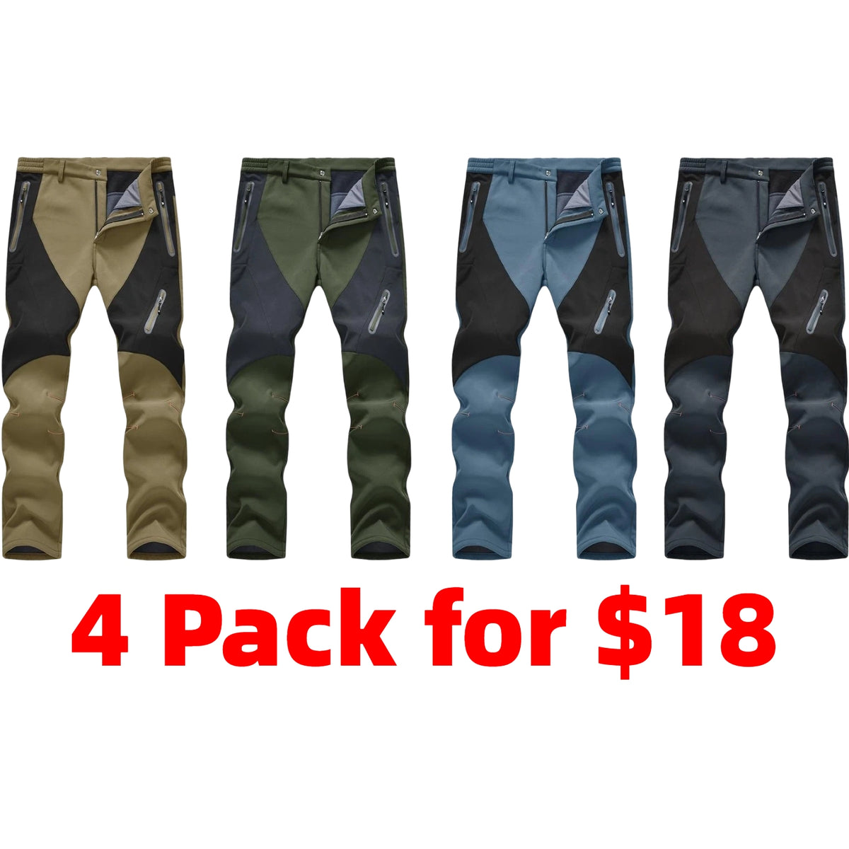 Men's Waterproof Pants Insulated Cold weather Hiking Winter Snow Ski Softshell Outdoor Pants