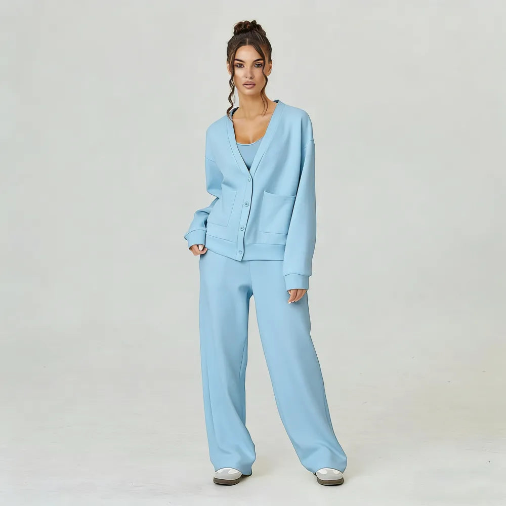 Women's Slouchy Solid Color Soft Two Piece Set