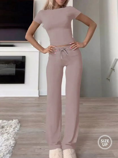 Two-Piece Set Plain Loungewear Set