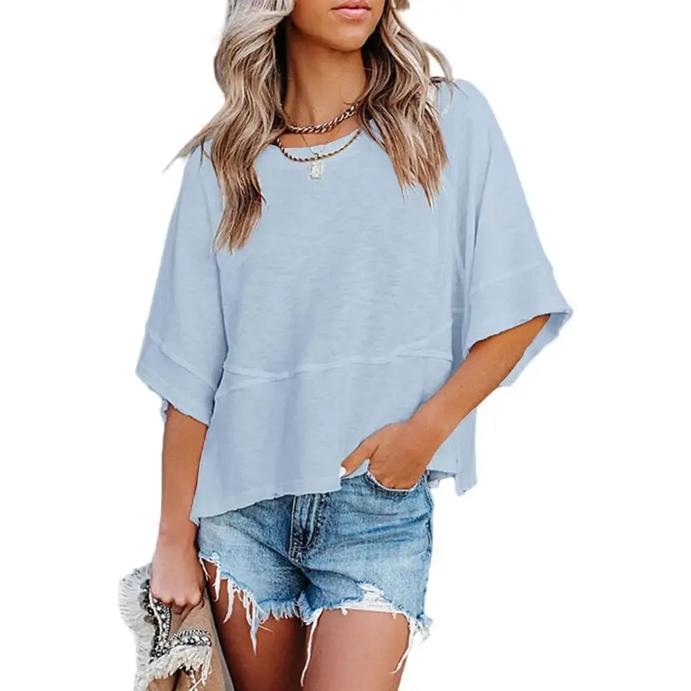 Women's Casual Batwing Half Sleeve T-Shirts