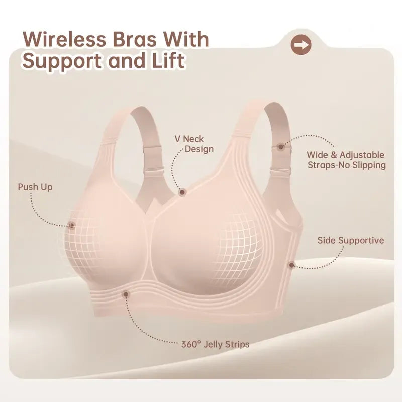 Women’s Jelly Bras Full Coverage Wireless Supportive Bra