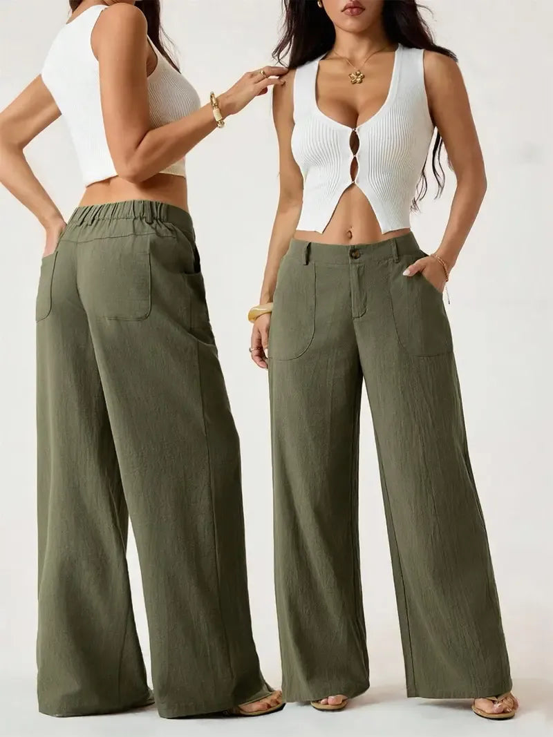 Women's Classical Linen Palazzo Pants