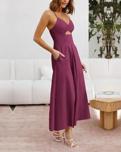 Women's 2026 Summer Sleeveless Spaghetti Strap Maxi Dress