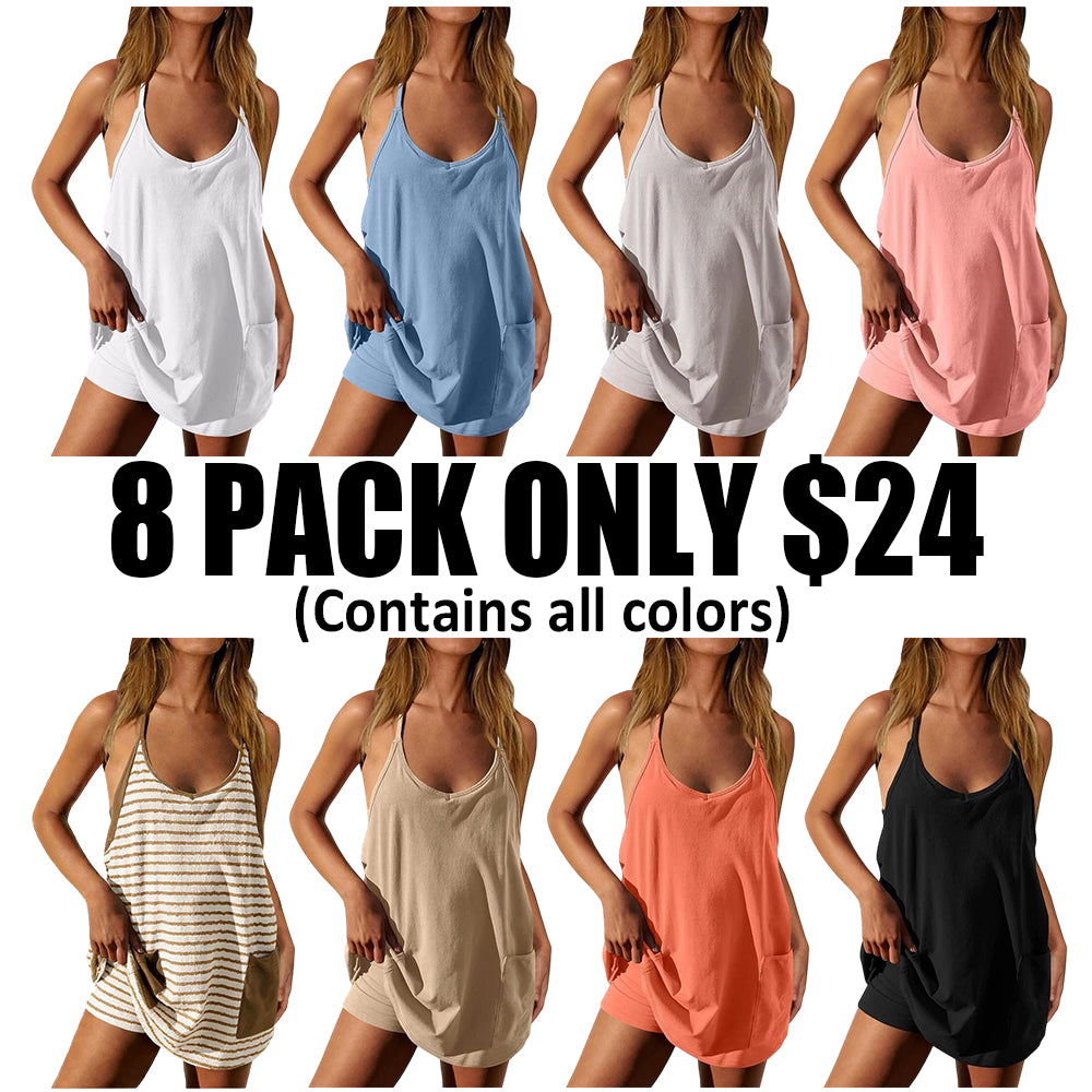 Women'S Summer Mini Dress Casual Sporty Tennis Skirt With Shorts Sleeveless Sporty Dress