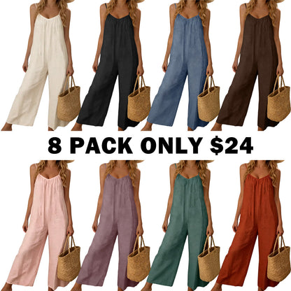 Women's Chic Basic Strappy Backless Spaghetti Strap Overalls