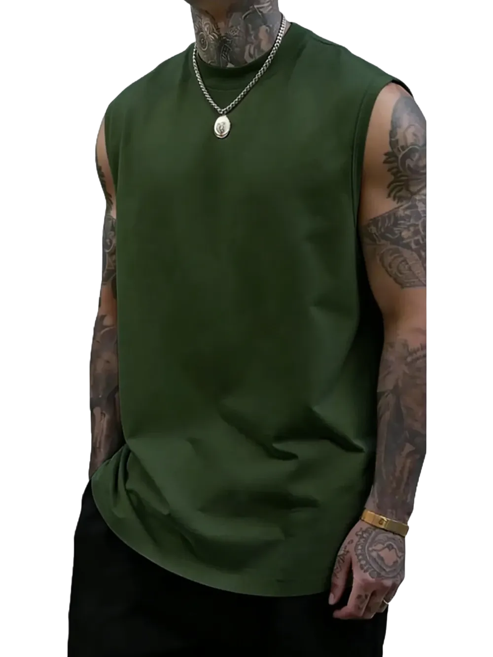 Men's Solid Color Round Neck Tank Top
