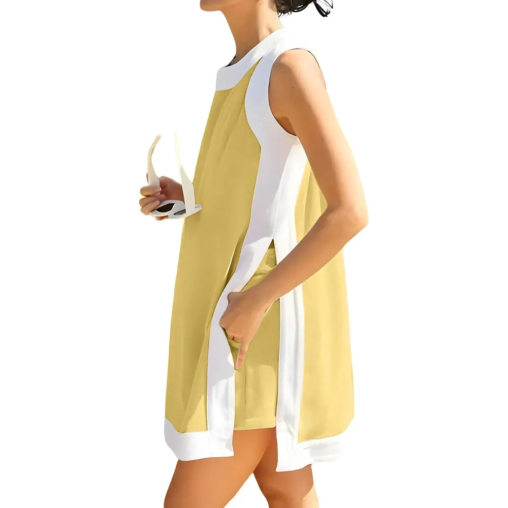 Women's Casual Color Block Two Piece Sets