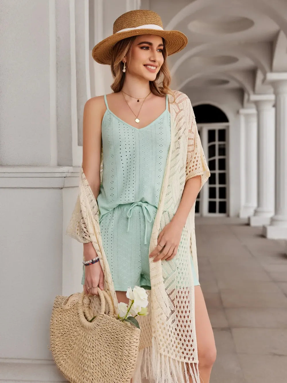 Womens Knit Cardigan Oversized Open Front Outwear New Spring & Summer Hollow Out Crochet Tassel Lightweight Kimonos Sweater Outdoorfun 2026 Womenswear Overall Style Knitwear Piece Tops thin
