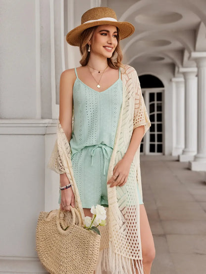 Womens Knit Cardigan Oversized Open Front Outwear New Spring & Summer Hollow Out Crochet Tassel Lightweight Kimonos Sweater Outdoorfun 2026 Womenswear Overall Style Knitwear Piece Tops thin
