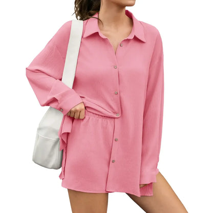 Women’s Gauze Shirt & Shorts Set