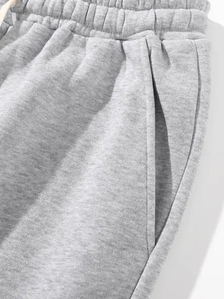 Men's Regular Fit Solid Drawstring Waist Sweatpants