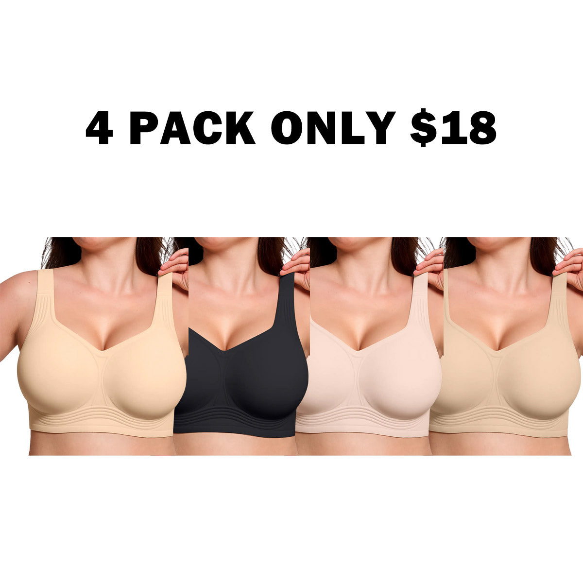 Women’s Jelly Bras Full Coverage Wireless Supportive Bra