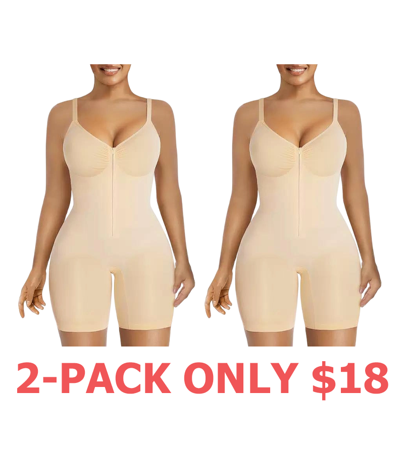 Shapewear for Women Tummy Control Bodysuits Zip-Up Comfort Ultra Stretch Fabric Customizable Fit Breathable Mesh Design Comfortable Fit