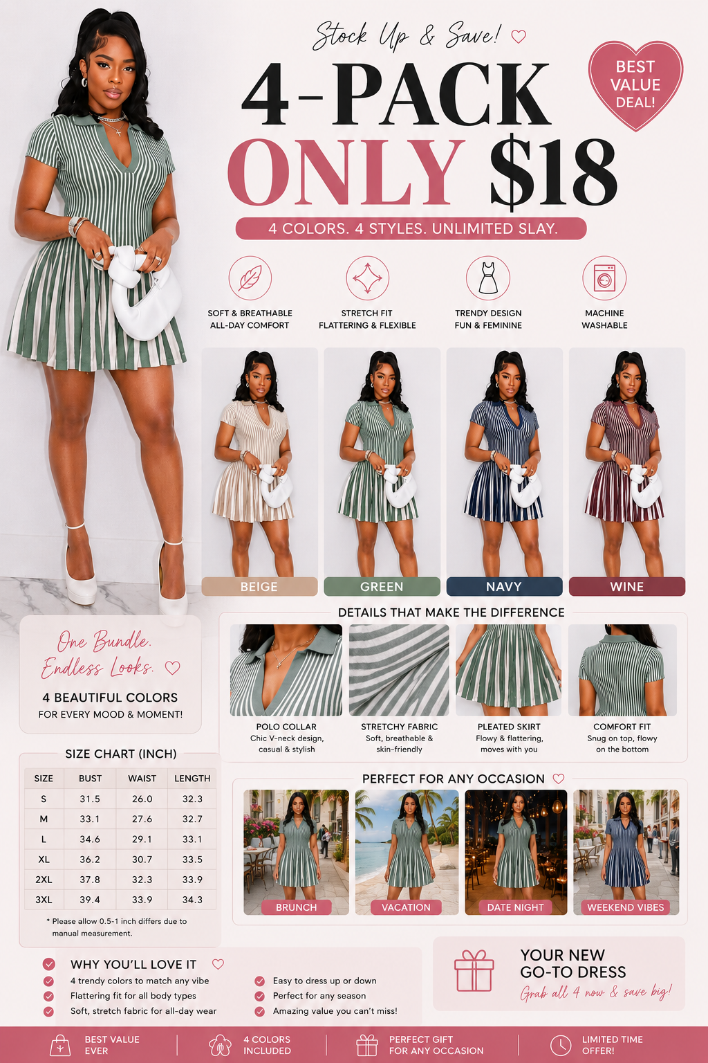 CurveMuse Pleated Dress 💎