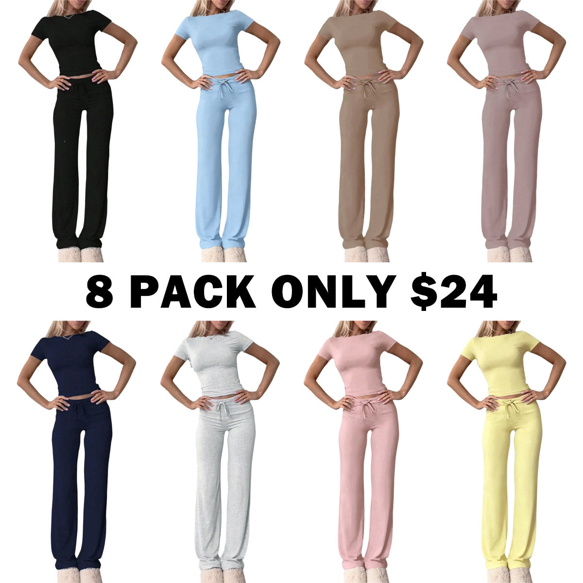 Two-Piece Set Plain Loungewear Set