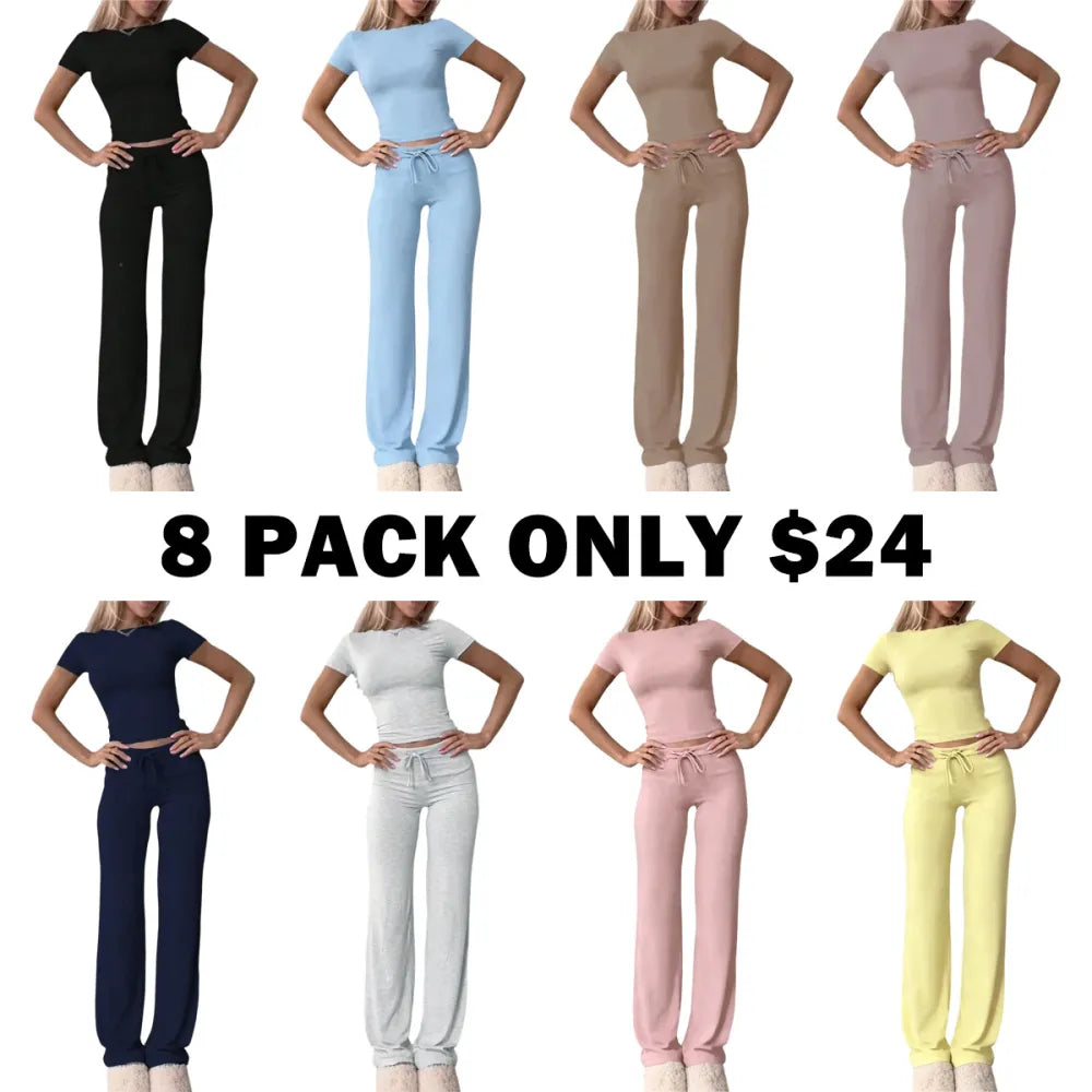 Two-Piece Set Plain Loungewear Set