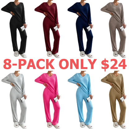 Women's Solid Drop Shoulder Pocket Lounge Set