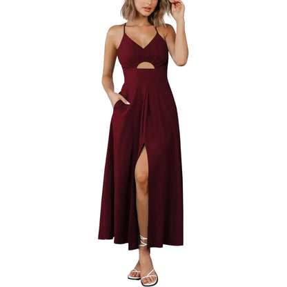 Women's 2026 Summer Sleeveless Spaghetti Strap Maxi Dress