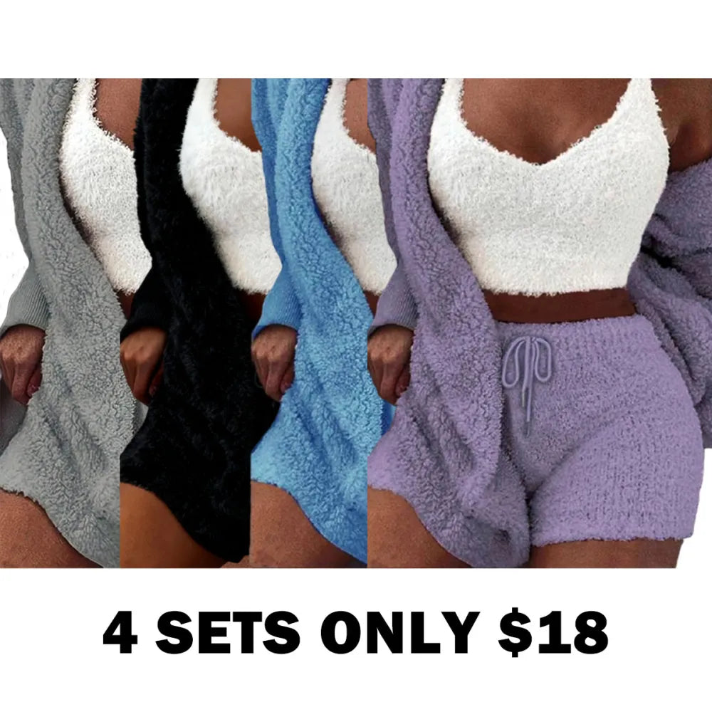 Plush Three-piece Pyjama Set