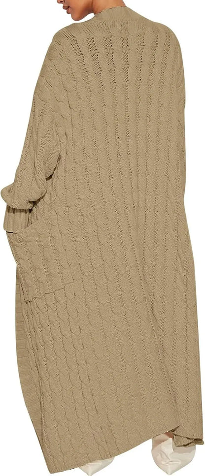 Women's Long Cardigan 2024 Oversized Coat Long Sleeve Open Cardigan Knitted Extra Long Coat Autumn Fashion Jacket Clothes