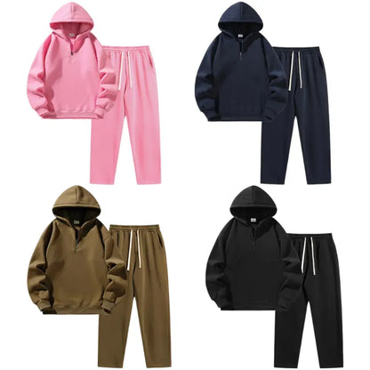 Men's Plain Two-piece Sweatsuit Set